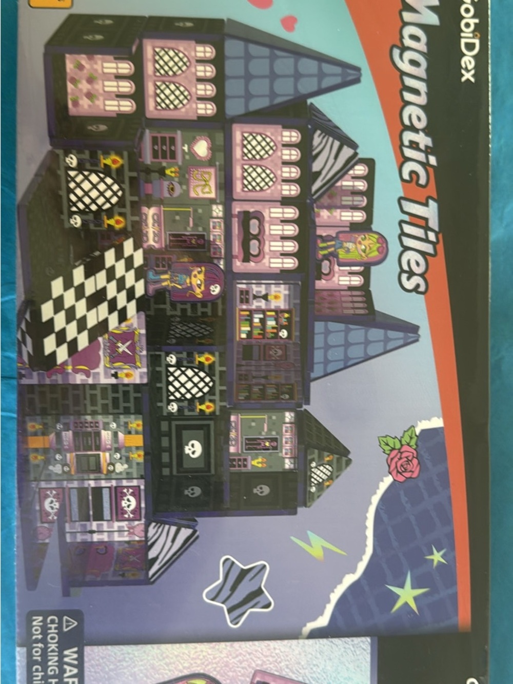 Magnetic Tile Dollhouse Playset - Purple & Black